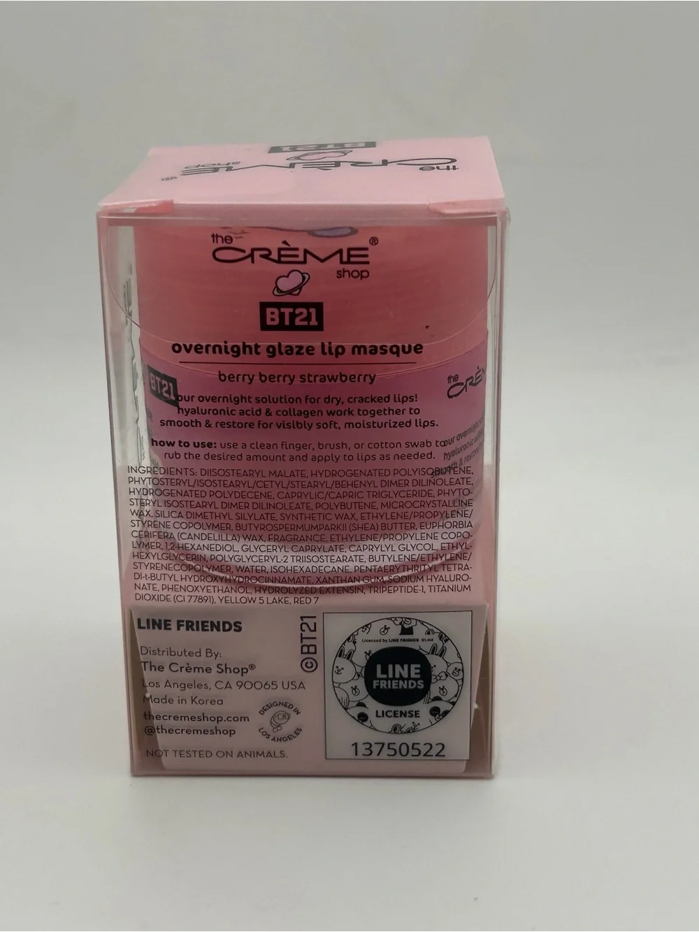 BT21 Overnight Glaze Lip Masque - Pink (Berry Strawberry)